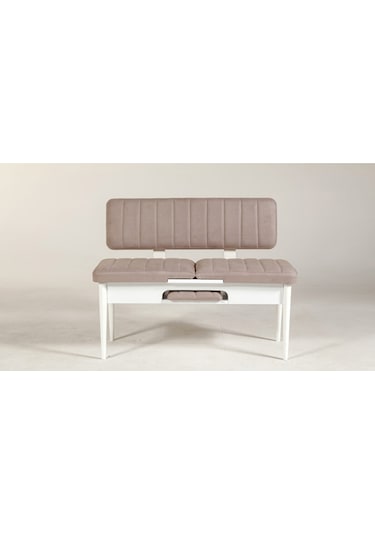 Ahşap Sırtlı Bank Beyaz Taş