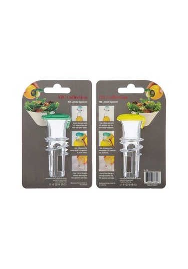 Suofeng Bpa'sız Plastik Limon Sıkacağı 2 Adet Kapaklı Kompakt Portakal Meyve Suyu Ekstraktörü Kokteyller İçin Yeşil - Sarı
