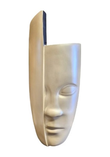 Soyut Yüz Vazo 60 Cm - Krem Rengi Krem Rengi