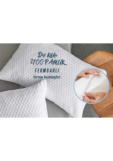 Elyaf Sepeti 4 Adet %100 Doğal Pamuk Dolgulu 50x70 Pamuk Yastık