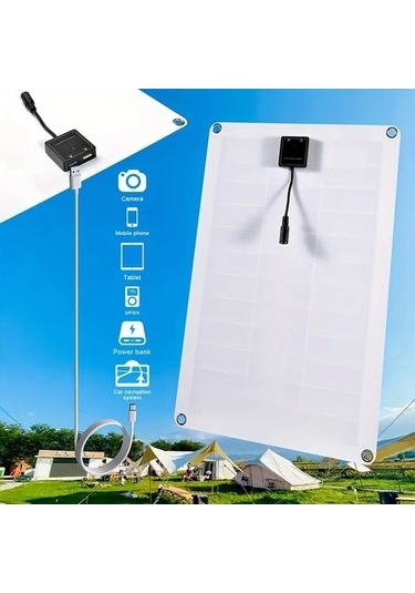 Besthome1 20 W Esnek Güneş Paneli Kiti Roy-1, Çift Usb Taşınabilir Şarj Cihazı, Cep Telefonu Şarj, Kamp, Karavan, Araba