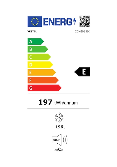 Vestel CDM601 EX 196 LT 4 Çekmeceli Dikey Derin Dondurucu