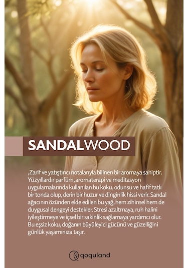 Qoquland Sandalwood Uçucu Yağ Buhurdanlık Esansı Oda Kokusu 10 ML