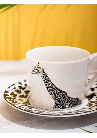 Aura Of Bohemia Çay Takımı, Fincan Ve Tabak Seti, "zürafa" Desenli Kupa 220 Ml 233046286 Beyaz