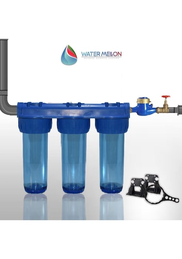 Watermelon Daire Bina Sayaç Girişi 3 Aşama Su Arıtma Sistemi Ağır Kireç Önleyici Set