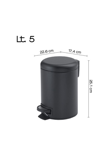 Çöp Kovası, Pedallı, Soft, 3lt - Mat Siyah Mat Beyaz