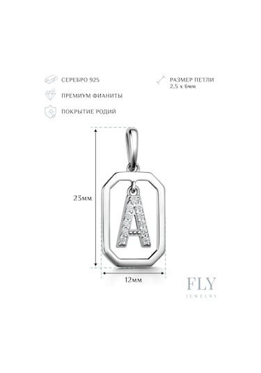 Fly Jewelry 925 Ayar Gümüş Kolye Ucu A Harfi 221751356