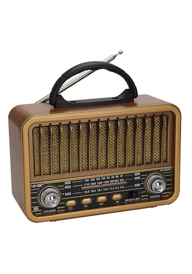 Retro Tasarım Taşınabilir Radyo - Bluetooth Hoparlör, Am/fm/sw 3 Bant, Şarj Edilebilir