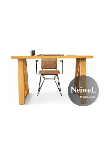 Neiwel Wedel Doğal Ahşap Çalışma Ve Ofis Masası-70cm-180cm Açık Ceviz