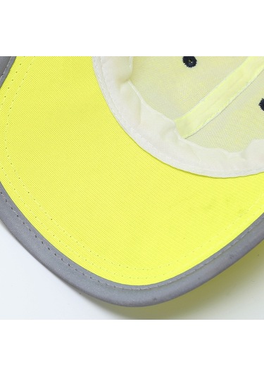 As-610 Trafik Güvenliği Yansıtıcı Güneşlik Şapkası Spor Nefes Alabilir Floresan Şapka Floresan Sarı