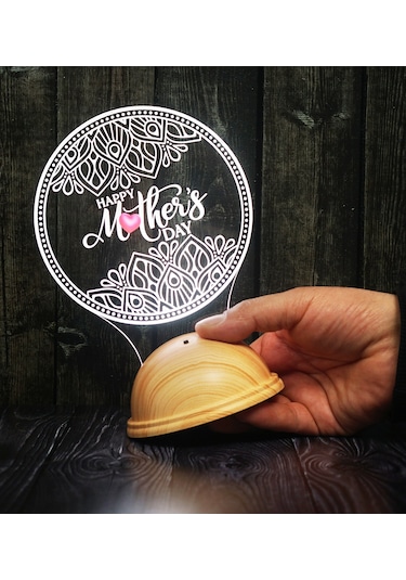 Happy Mother's Day İşlemeli Anneler Günü Hediyesi Led Gece Lamba