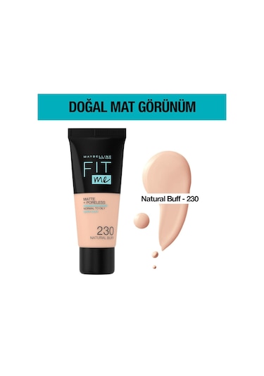 Maybelline New York Fit Me Matte+Poreless Fondöten 230 Natural Buff 30 ML