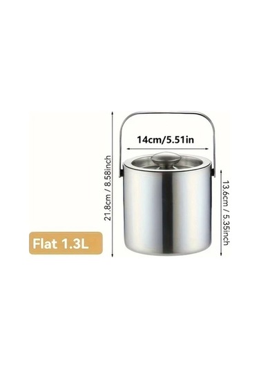 Fastbuy Challenger Kapaklı Paslanmaz Çelik Buz Kasesi 3l Gümüş Bar Şampanya Şarap Bira Soğutucu Gümüş