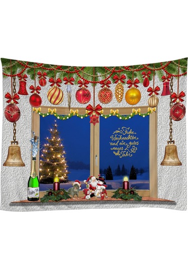 Suofeng Noel Dekoru Battaniye 80x60 İnç - Su Geçirmez, Renkli Desenli, Dayanıklı Poliester Duvar Örtüsü DiğER