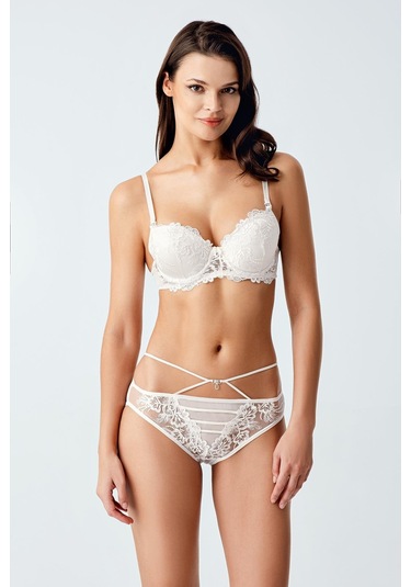 Luw 6122 Ekru Dolgulu Sütyen Külot 2Li Takım Ekru