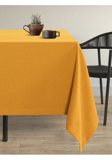 Kadife Dokulu Balpeteği Sarısı Dertsiz Masa Örtüsü Balpeteği Sarısı