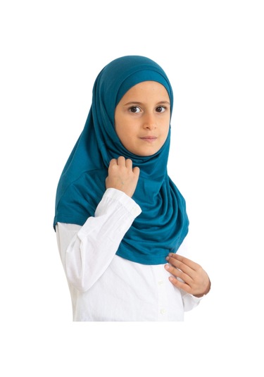 Çocuk Hazır Giyim Başörtüsü Şal Turban Viskon - Turkuaz Turkuaz