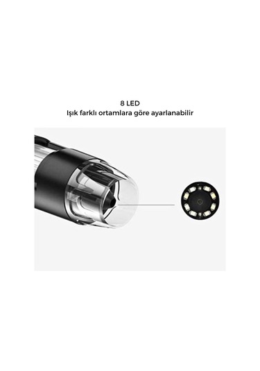 Dijital Mikroskop Usb Wifi Bağlantılı 1000x Zoom Kameralı Kablosuz Dijital Mikroskop Siyah Renk