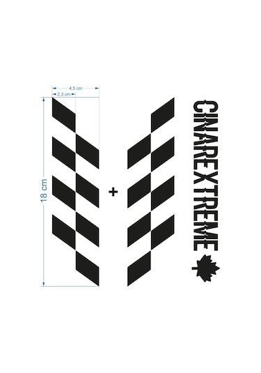 Alev Turuncusu Damalı Kask Motosiklet Sticker Takımı Çınar Extreme