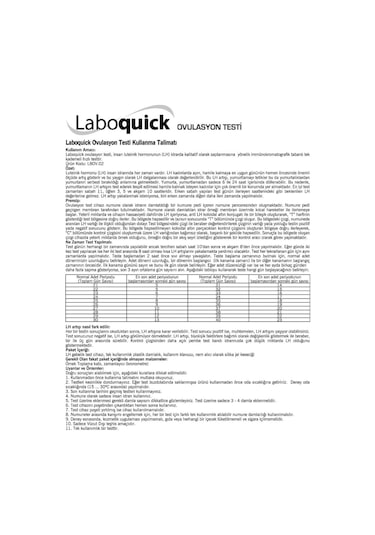 Laboquick Ovülasyon Testi 2 Test x 20 Paket