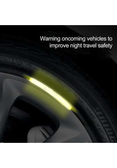 Jms Tekerlek Yansıtıcı Şerit Su Geçirmez Araba Aksesuarları Tekerlek Göbeği Etiketi Sürüş Bandı