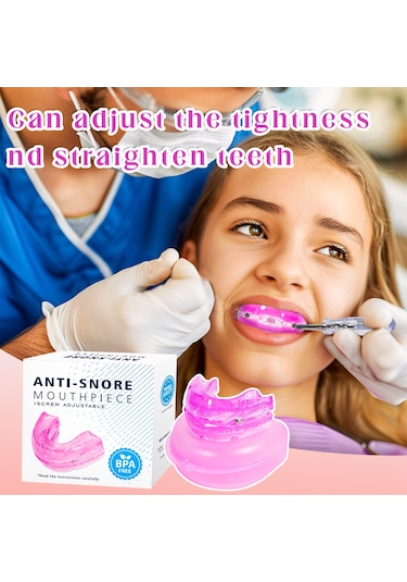 Vkemall Diş Gıcırdatmaya Karşı Saklama Kutusu İle Ayarlanabilir Anti Horlama Cihazı Ağız Pembe