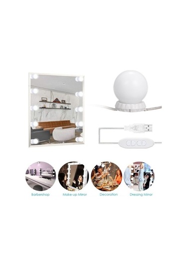 Dancemonkey 3 Aydınlatma Modu Vanity Led 10 Ampullü Ayna Işıklar, Güçlü Led Ayna Işıklar Beyaz