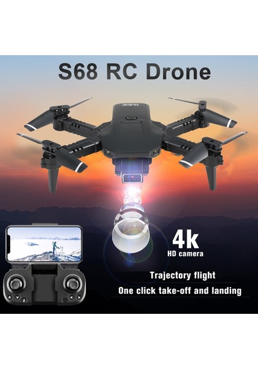 Honmex S68 Mini Katlanabilir İha - 4k Kameralı, Çift Pil, Yerçekimi Sensörü, İzleme Uçuşu, Çok Fonksiyonlu Drone