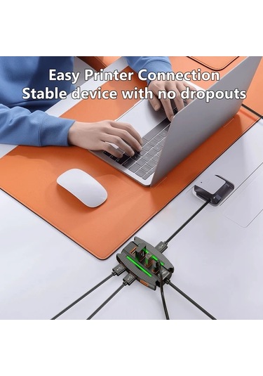 Xuweiwei 1 Adet Siyah Yüksek Hızlı 10 Portlu Usb 2 0 Hub Rgb Işıklı Çoklu Cihaz Ayrıcı Veri Aktarım Tak Çalıştır 36v Bilgisayar Aksesuarı