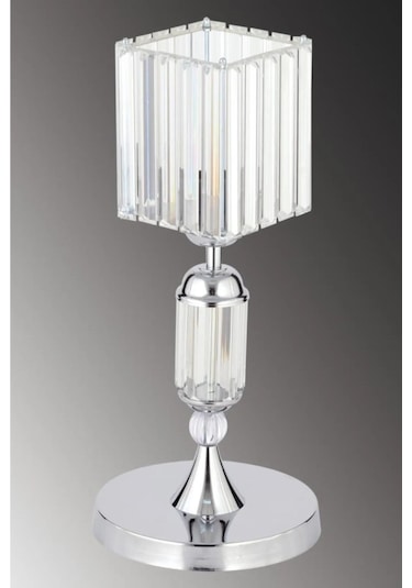 İstanbul Avize Kristal Taşlı Gümüş Kasalı K-12 Gümüş Taş Kafalı Abajur