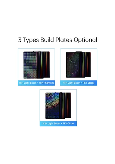 Singree 257x257mm Çift Taraflı Manyetik Yay Çelik Tabla - Pey Işın Ve Pey Daire Desenli - Bambu Yazıcı Uyumlu