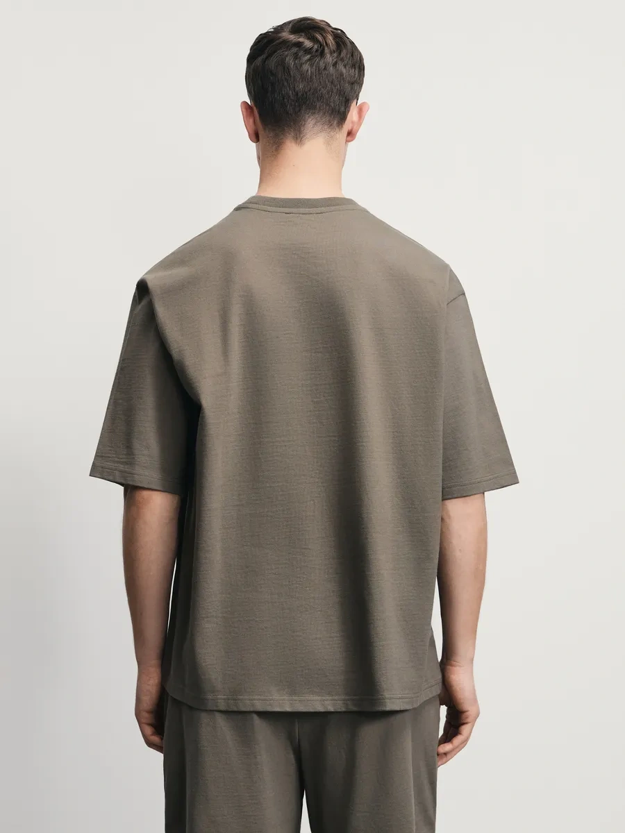 Zarına Yazılı Serbest Kesim Düz Tişört 418735231 Çikolata