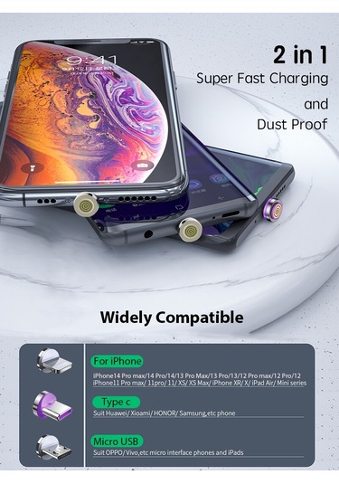 Yeni 5a Manyetik İpuçları C Tipi Süper Hızlı Şarj Xiaomi Samsung Uyumlu Oppo Hızlı Şarj Usb Kablosu Adaptörü Mıknatıs Fişi İphone Uyumlu İçin