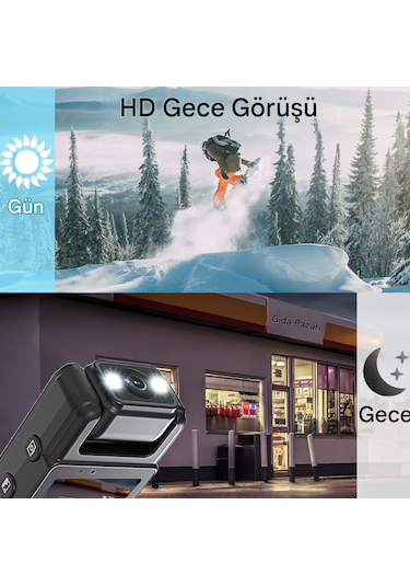 Cep Klipsli Mini Kamera 1080 P Taşınabilir Bodycam 180 Lens
