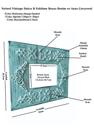 Neiwel Vintage Datca B Resim Ve Ayna Çerçevesi