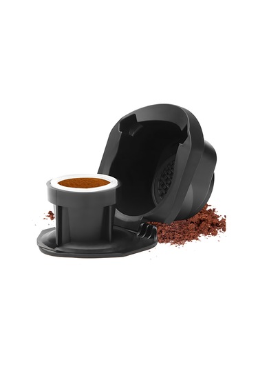 Yaozixa Yeniden Doldurulabilir Kahve Kapsülü Adaptörü - Dolce Gusto Uyumlu, Kaşık Ve Fırça Hediyeli Siyah