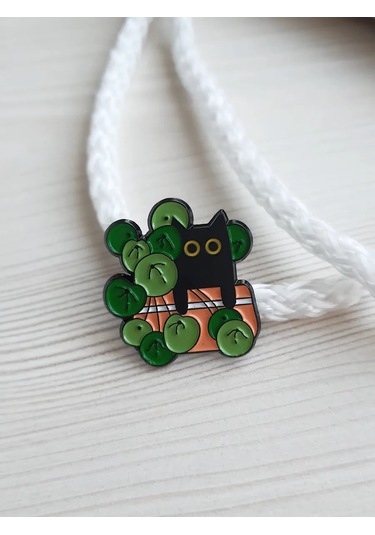 Proshik Siyah Kedi Broş Rozet 293476564 Siyah