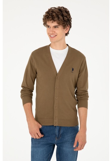 U.s. Polo Assn. Erkek Haki Hırka Triko 50293531-vr027 Haki
