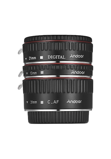 Yaozixa Canon Eos Makro Fotoğraf İçin Otomatik Odaklama 13mm+21mm+31mm Uzatma Tüp Seti - Ef/ef-s Lens Uyumlu, Altın Kaplı Kontaklar