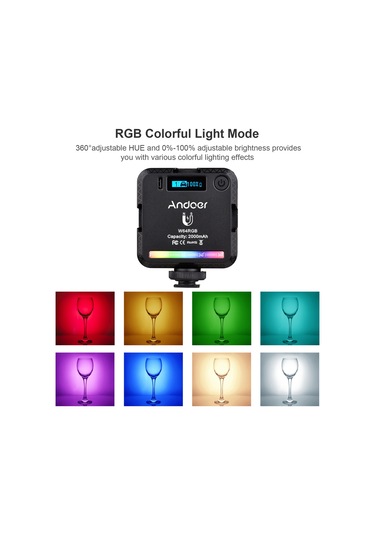 Andoer W64rgb Mini Cep Telefonu Klipsli Rgb Video Işığı Siyah Siyah
