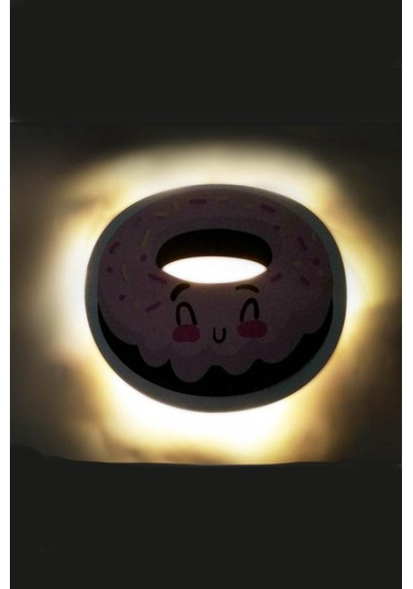 Çocuk Odası Bebek Odası Led Işıklı  Donut Baskılı Mdf Duvar Süsü
