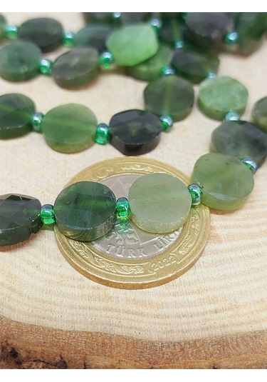 Yeşim Taşı 4x9.5mm Yarım Dizi 49908 18cm Uzunluğundadır Çok Renkli