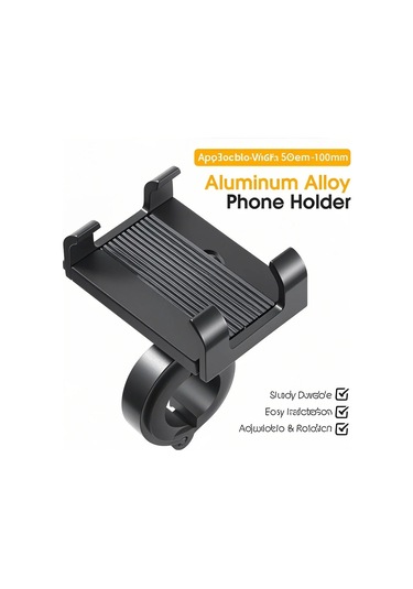 Neevoyu Bisiklet Telefon Tutucu - Güvenli Sürüş İçin Sağlam Alüminyum Sabitleyici 55-100mm Telefonlar İçin Siyah