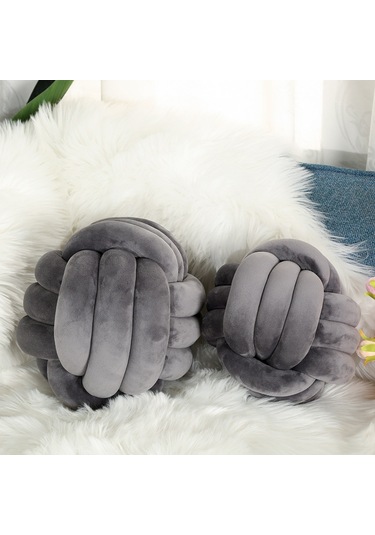 Tek Renkli Yastık, Üçlü İp Kristal Tüylü 28cm-6 Ekru