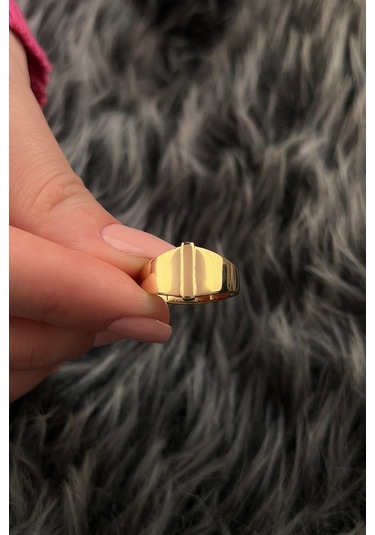 Fiyonk Kuyumculuk 14 Ayar Altın Taşsız I Harfli Yüzük 001