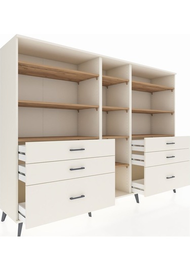 Hyperion Dolap 10 Raflı 6 Çekmeceli 220x44x163 Aytaşı-çam/aytaşı Aytaşı-çam/aytaşı