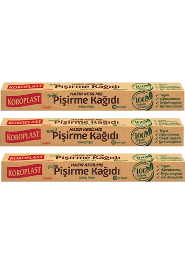 Doğal Pişirme Kağıdı Hazır Kesilmiş 10'lu 3 Adet