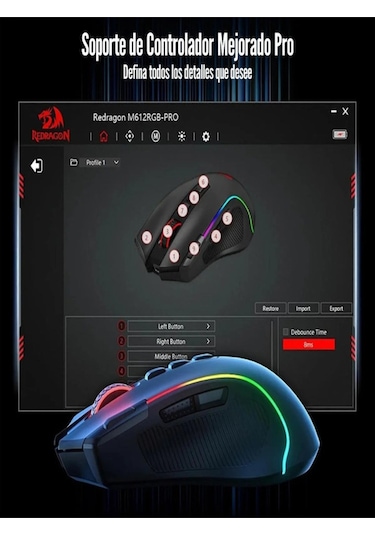 Predator Pro M612 Kablosuz Fare 8000 Dpi Siyah M612rgb-pro M612rgb-pro