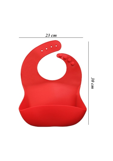 Jojobebek Çocuk Silikon Mama Önlüğü (KIRMIZI RENK)