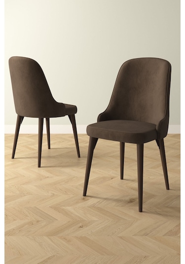 Ikon Meşe Desen 80x132 Mdf Açılabilir Mutfak Masası Takımı 4 Adet Sandalye Kahverengi